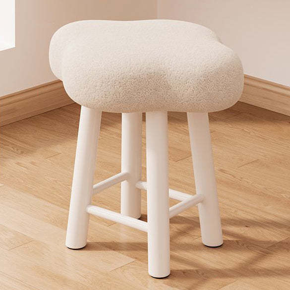 Nordic Lambswool Tech Fabric Wood Cloud Stool