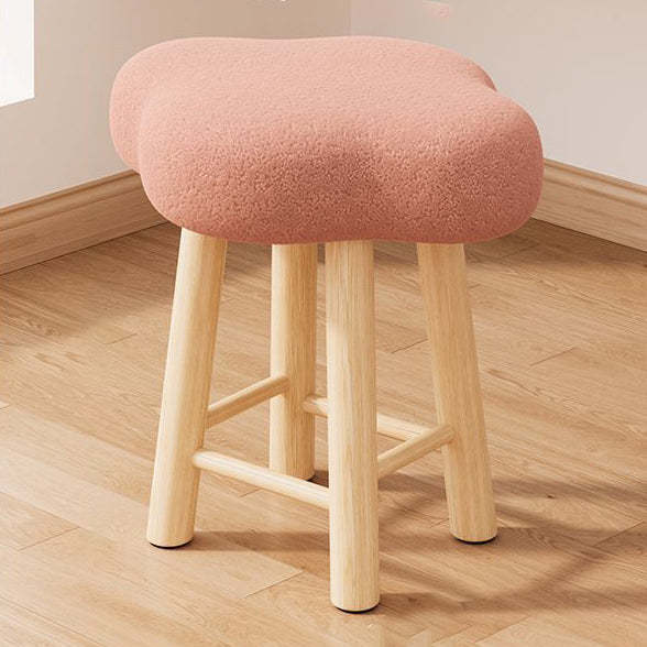 Nordic Lambswool Tech Fabric Wood Cloud Stool