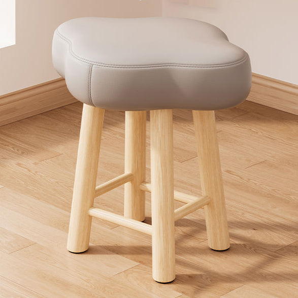 Nordic Lambswool Tech Fabric Wood Cloud Stool