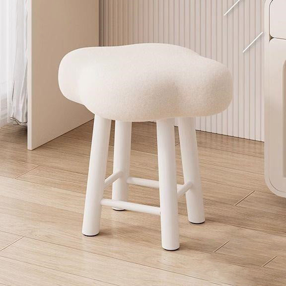 Nordic Lambswool Tech Fabric Wood Cloud Stool