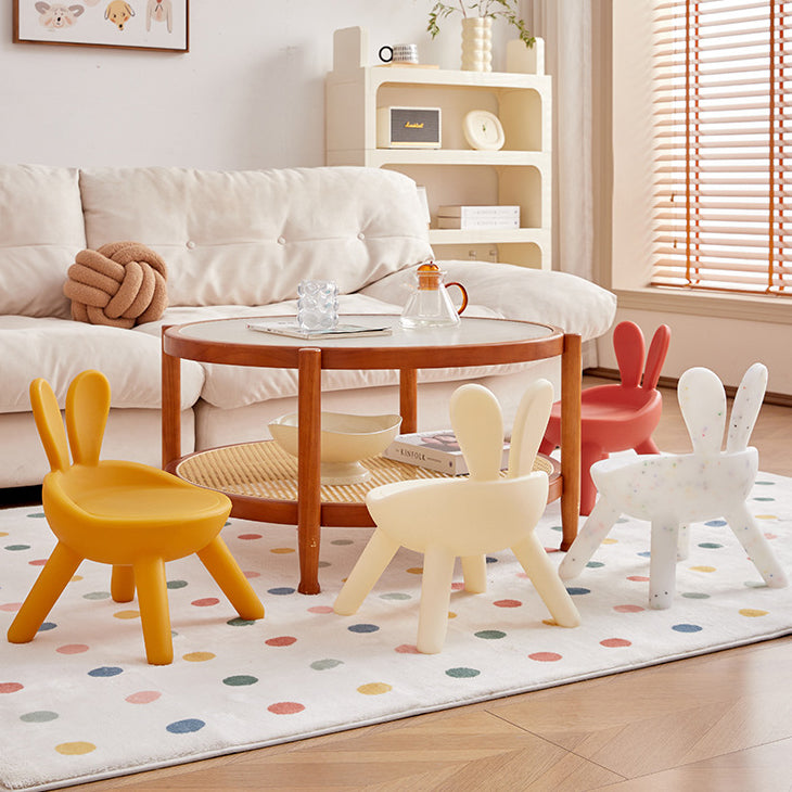 Contemporary Kids Bunny Ear Footstool — Milky White