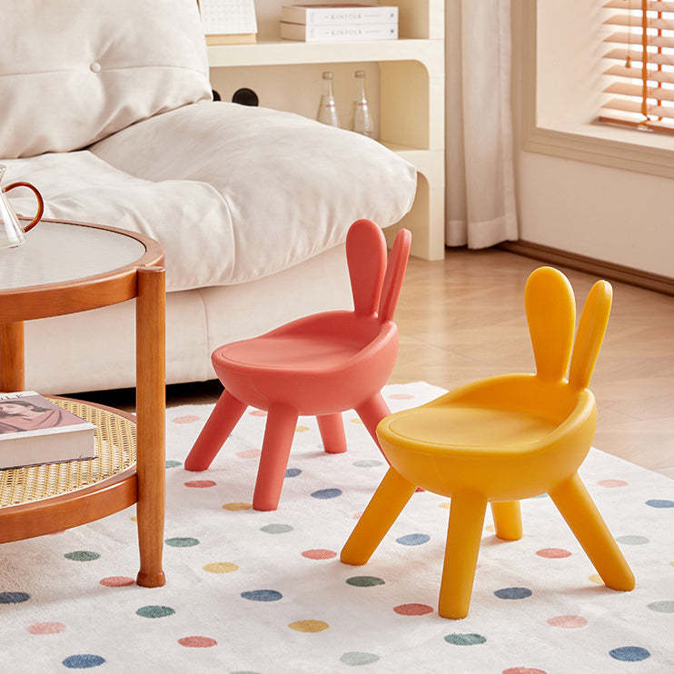 Contemporary Kids Bunny Ear Footstool — Deep Green