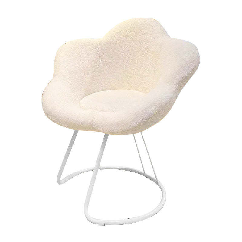 Nordic Swivel Lambswool Iron Petal Vanity Stool