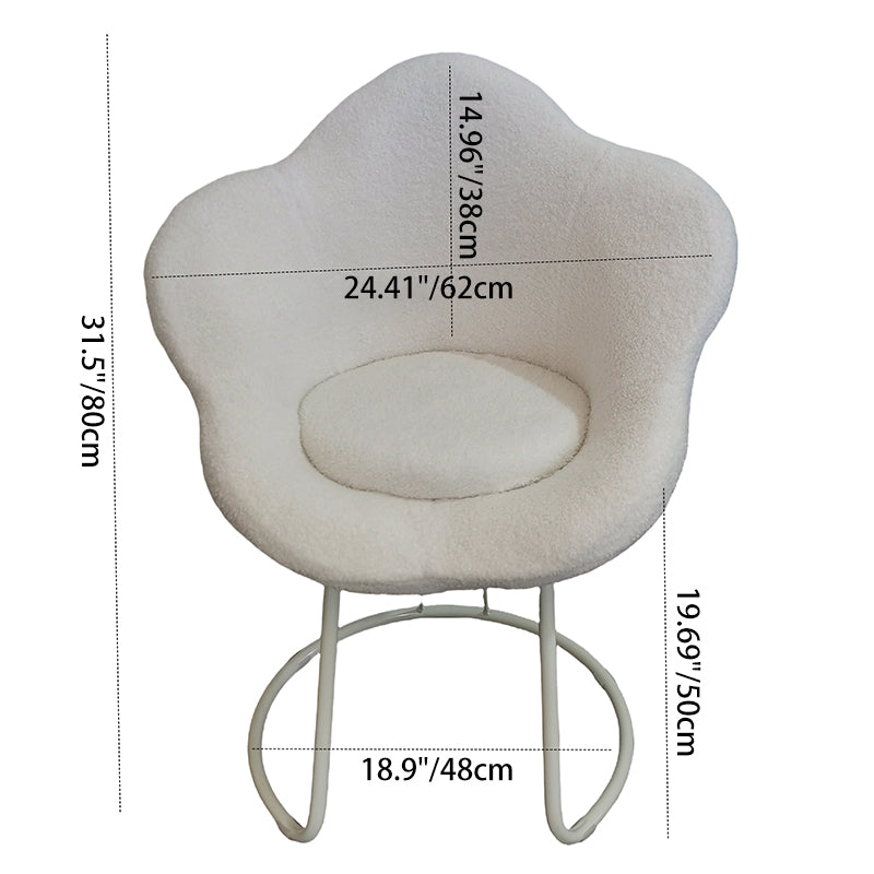 Nordic Swivel Lambswool Iron Petal Vanity Stool
