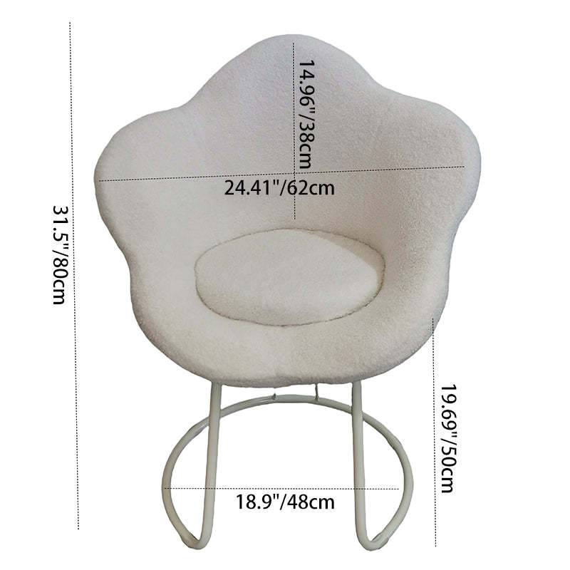 Nordic Swivel Lambswool Iron Petal Vanity Stool