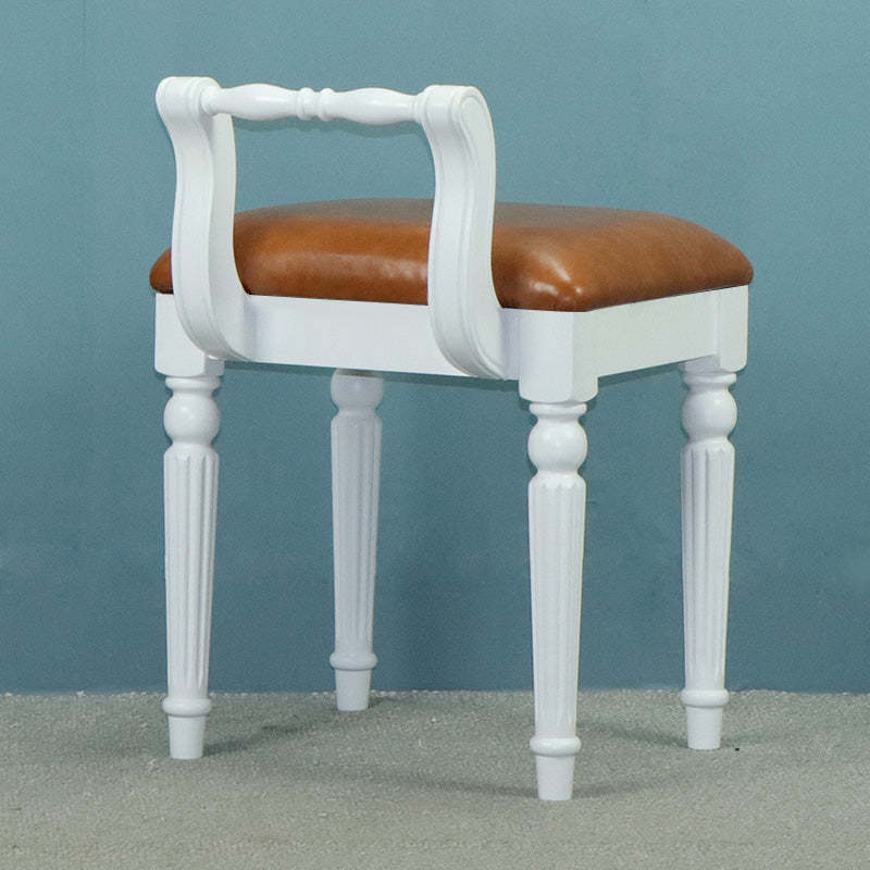 Wood vanity retro vanity stools — Orange / White