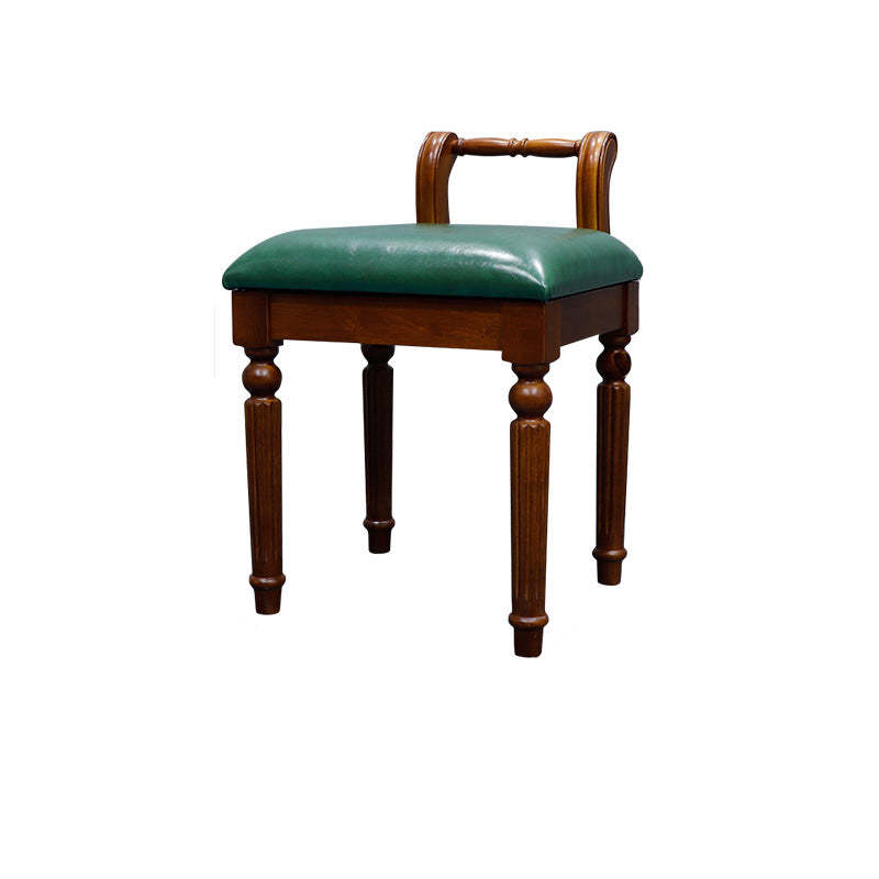 Retro Leather Fabric Wood Jacquard Vanity Stool