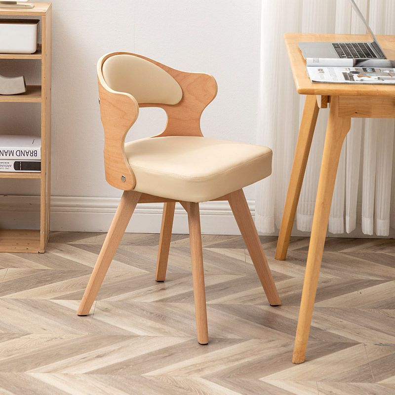 Nordic rubberwood desk gray leather linen fabric office chairs, Lighom