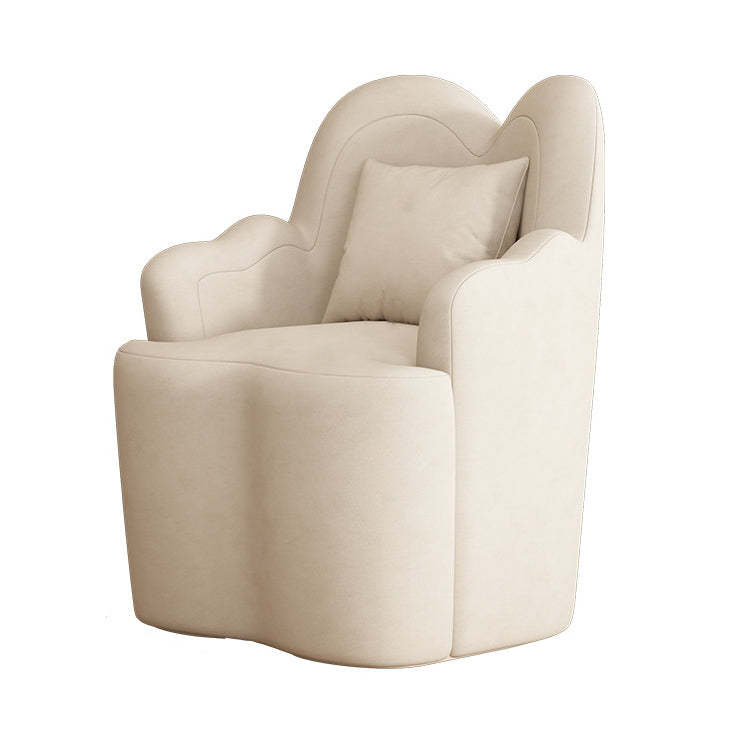 Nordic Lambswool Suede Petal Swivel Vanity Stool