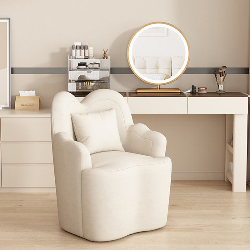 Nordic Lambswool Suede Petal Swivel Vanity Stool