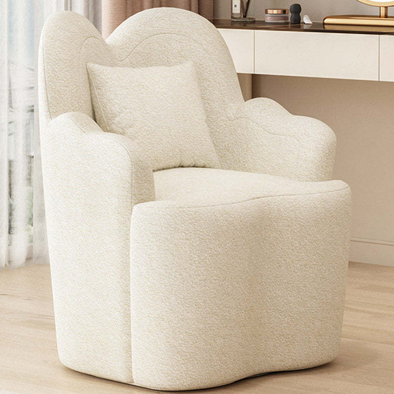 Nordic Lambswool Suede Petal Swivel Vanity Stool — Swivel / Red - Suede