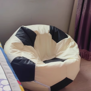 Contemporary Leather Football Bean Bag Lazy Sofa