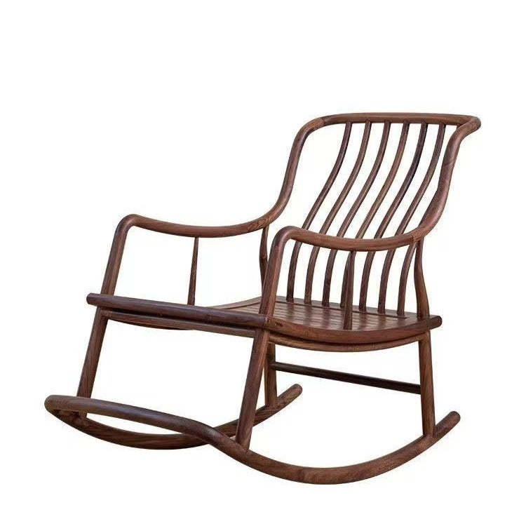 Chinese Elm Wood Linear Square Rocking Chair
