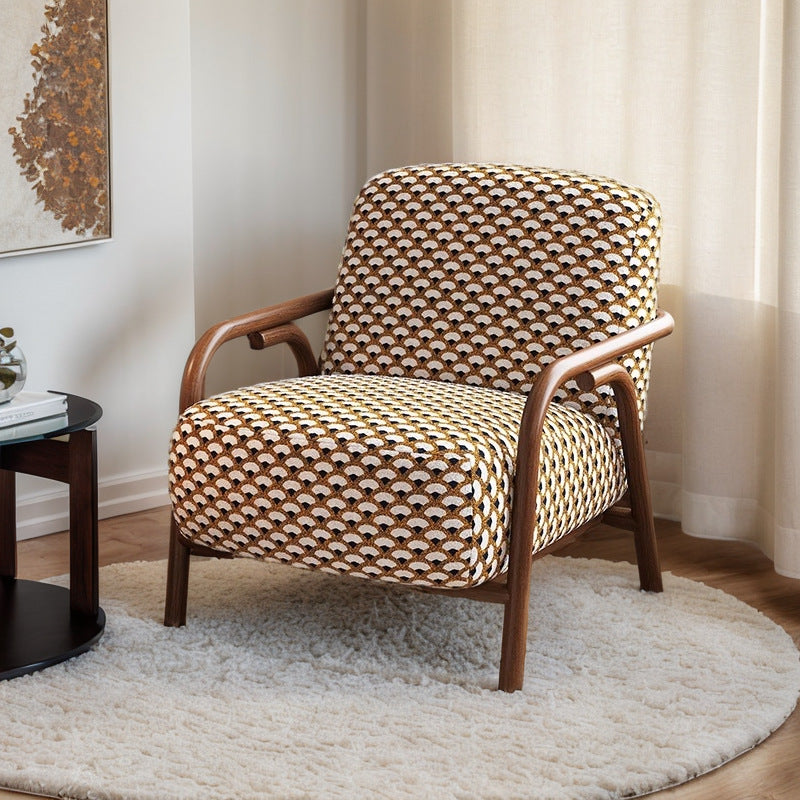 Retro Fabric Carbon Steel Jacquard Accent Chair — B