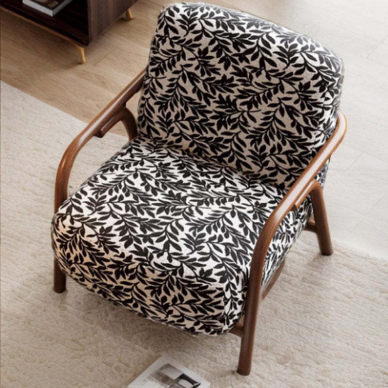 Retro Fabric Carbon Steel Jacquard Accent Chair