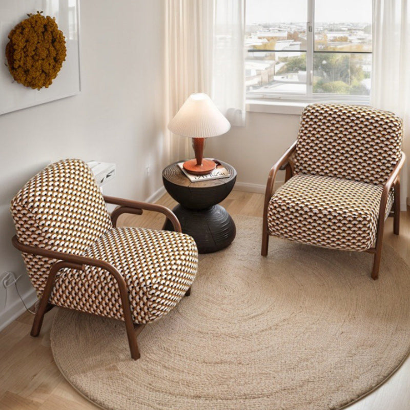 Retro Fabric Carbon Steel Jacquard Accent Chair