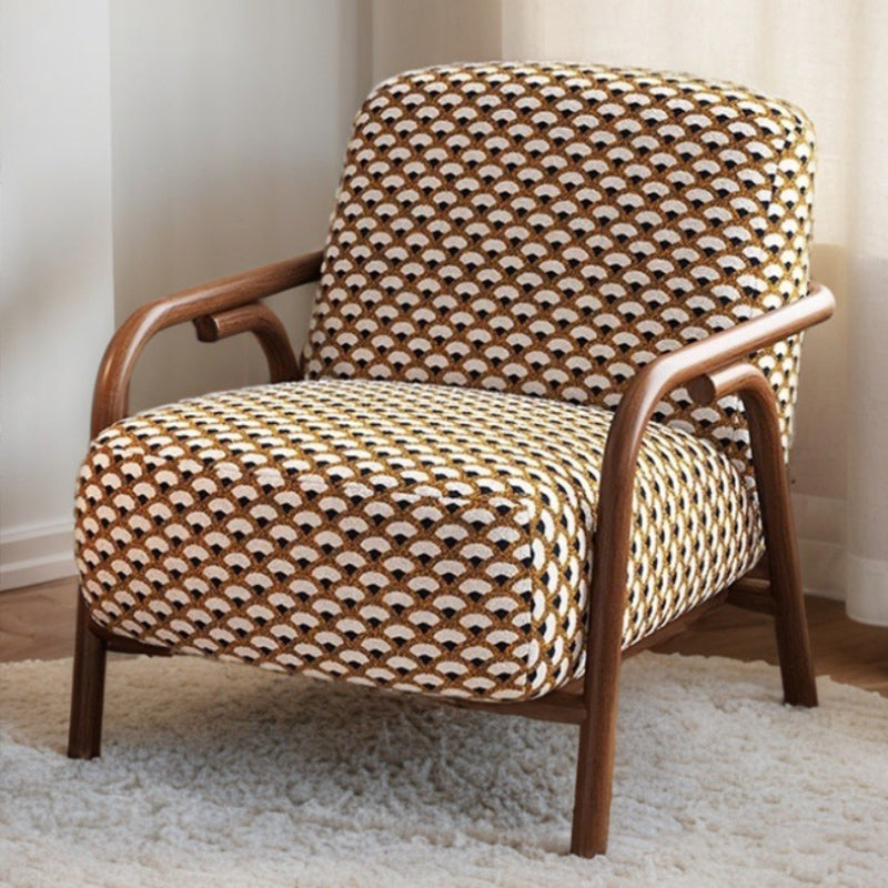 Retro Fabric Carbon Steel Jacquard Accent Chair