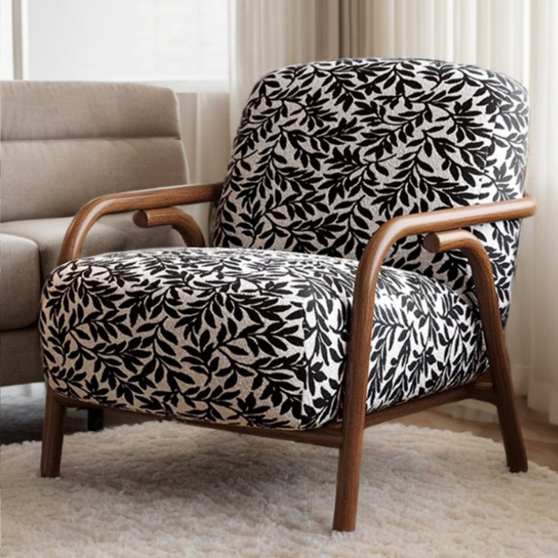 Retro Fabric Carbon Steel Jacquard Accent Chair