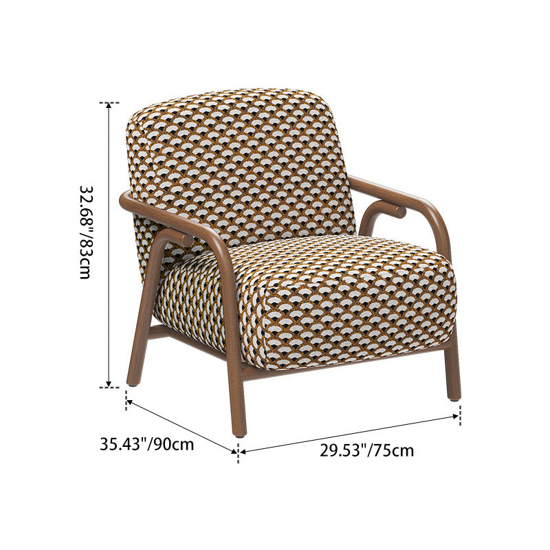 Retro Fabric Carbon Steel Jacquard Accent Chair