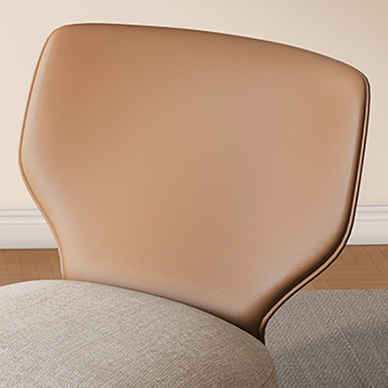 Nordic Wood Leather Cotton-Linen Swivel Accent Chair — Swivel / Leather / Forest Green