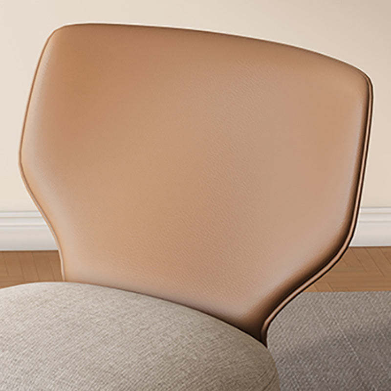 Nordic Wood Leather Cotton-Linen Swivel Accent Chair — Swivel / Leather / Forest Green