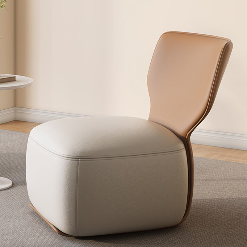Nordic Wood Leather Cotton-Linen Swivel Accent Chair — Swivel / Cotton-Linen / Forest Green