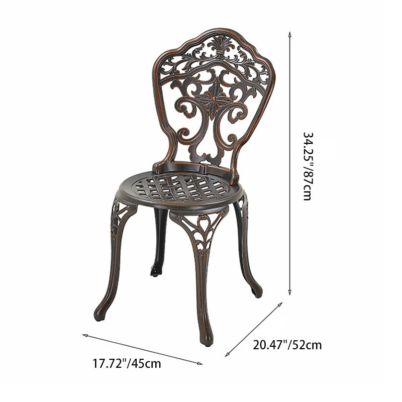 European Waterproof Cast Aluminum Orchid Round Accent Chair
