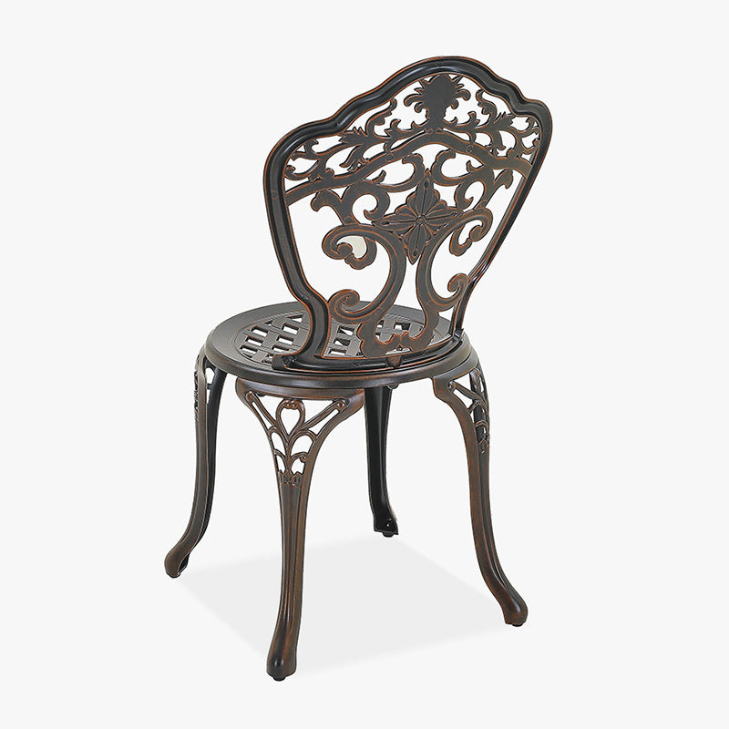European Waterproof Cast Aluminum Orchid Round Accent Chair