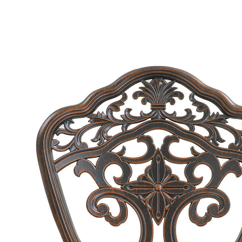 European Waterproof Cast Aluminum Orchid Round Accent Chair