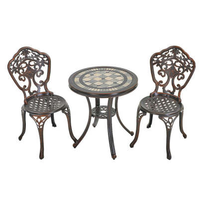 European Waterproof Cast Aluminum Orchid Round Accent Chair