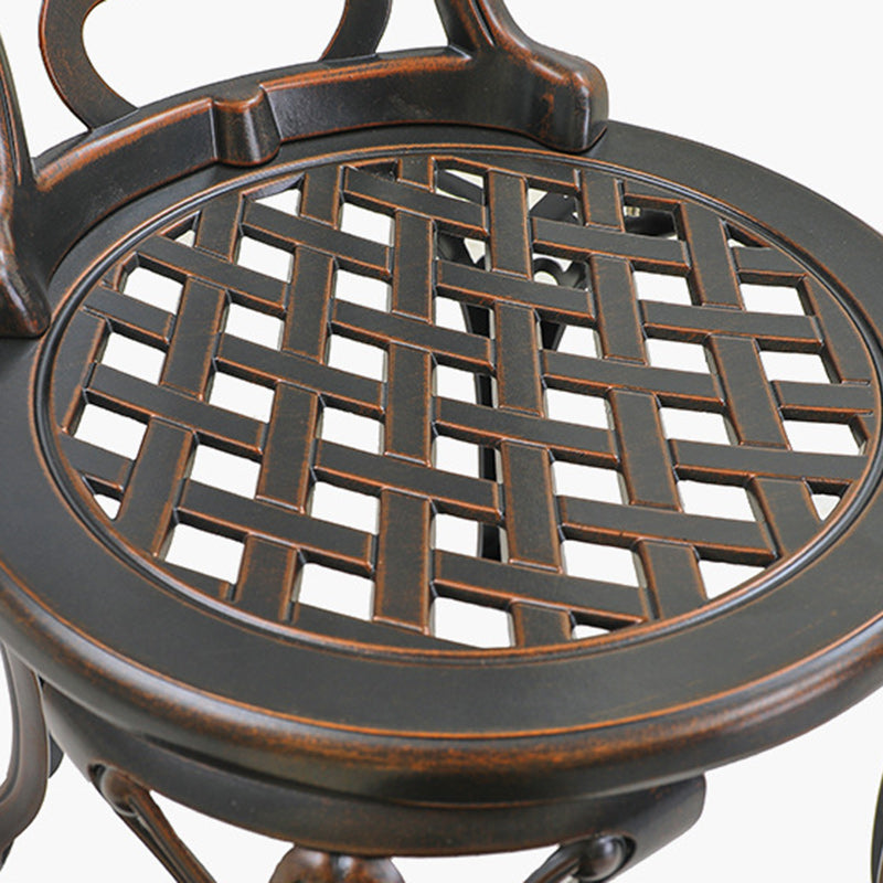 European Waterproof Cast Aluminum Orchid Round Accent Chair