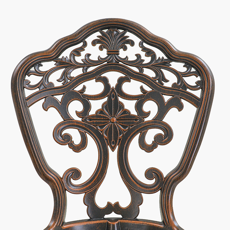 European Waterproof Cast Aluminum Orchid Round Accent Chair