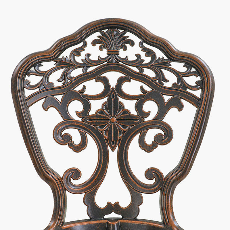 European Waterproof Cast Aluminum Orchid Round Accent Chair