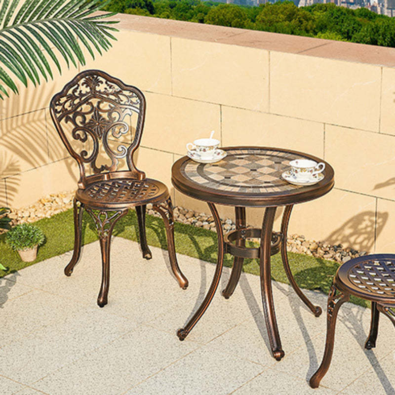 European Waterproof Cast Aluminum Orchid Round Accent Chair