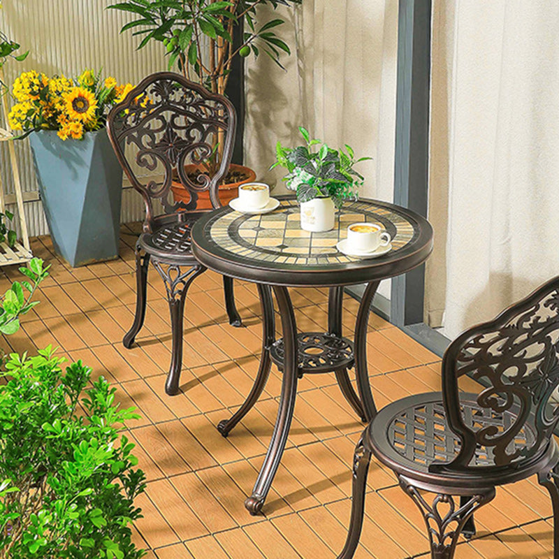 European Waterproof Cast Aluminum Orchid Round Accent Chair