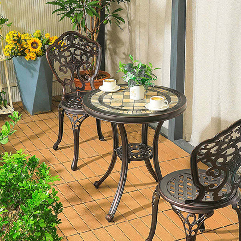 European Waterproof Cast Aluminum Orchid Round Accent Chair