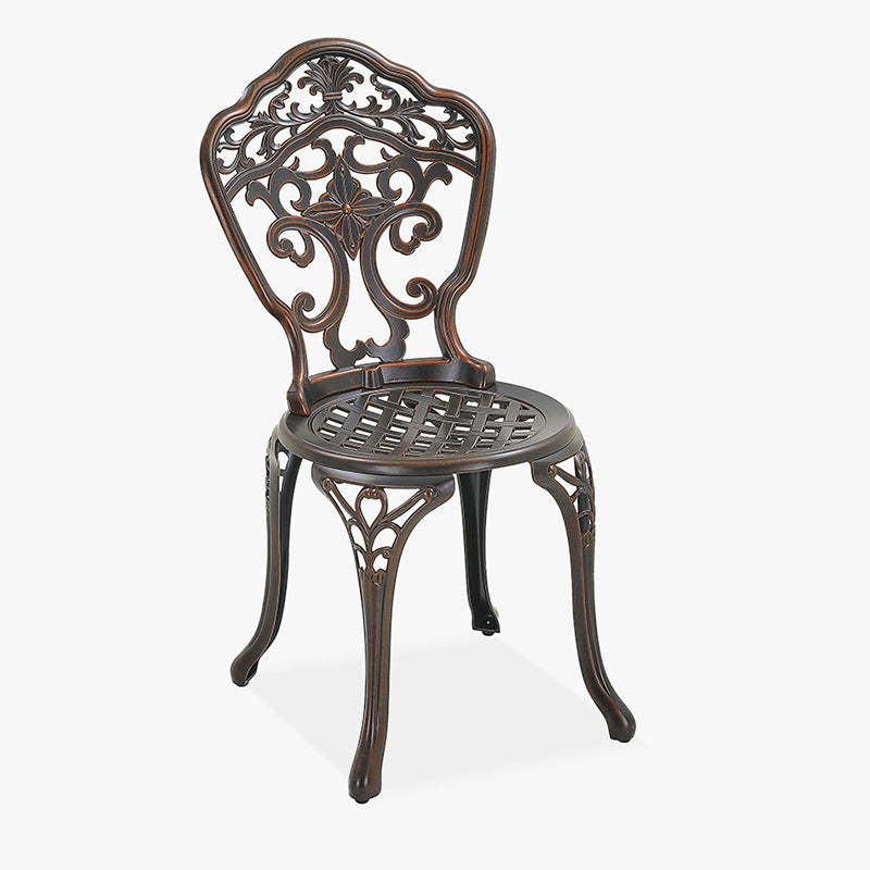 European Waterproof Cast Aluminum Orchid Round Accent Chair