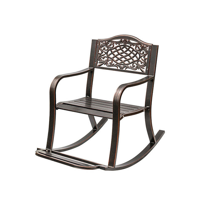 European Waterproof Aluminum Square Floral Rocking Chair