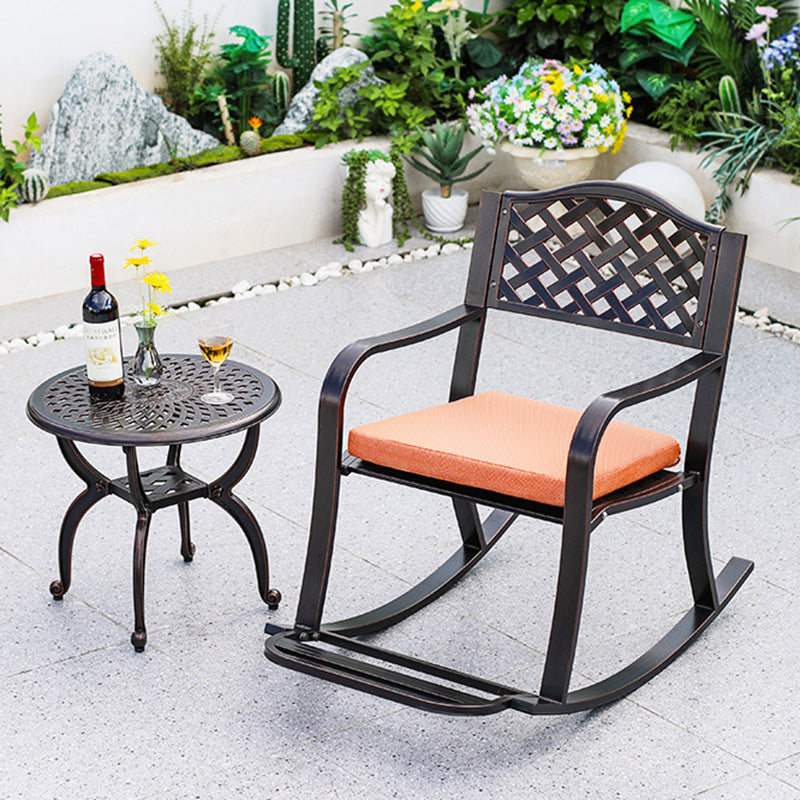 European Waterproof Aluminum Square Floral Rocking Chair