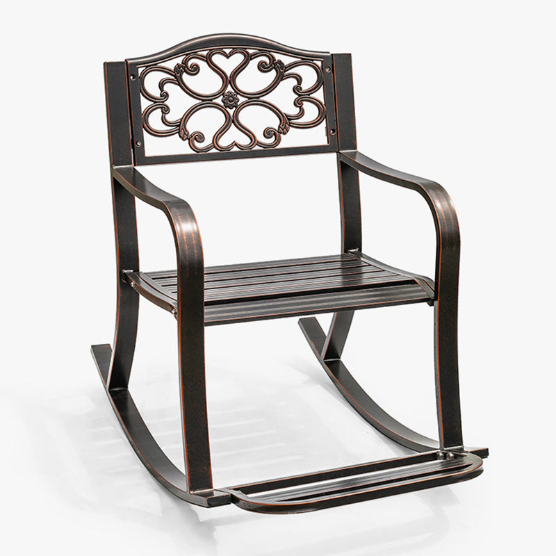 European Waterproof Aluminum Square Floral Rocking Chair