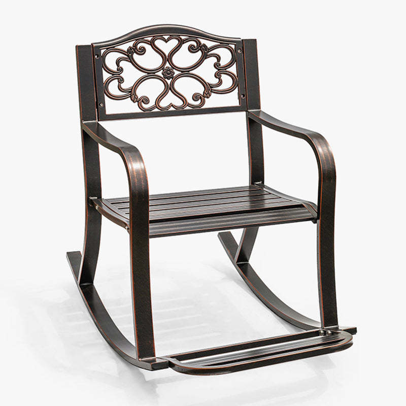 European Waterproof Aluminum Square Floral Rocking Chair
