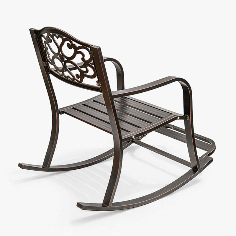 European Waterproof Aluminum Square Floral Rocking Chair