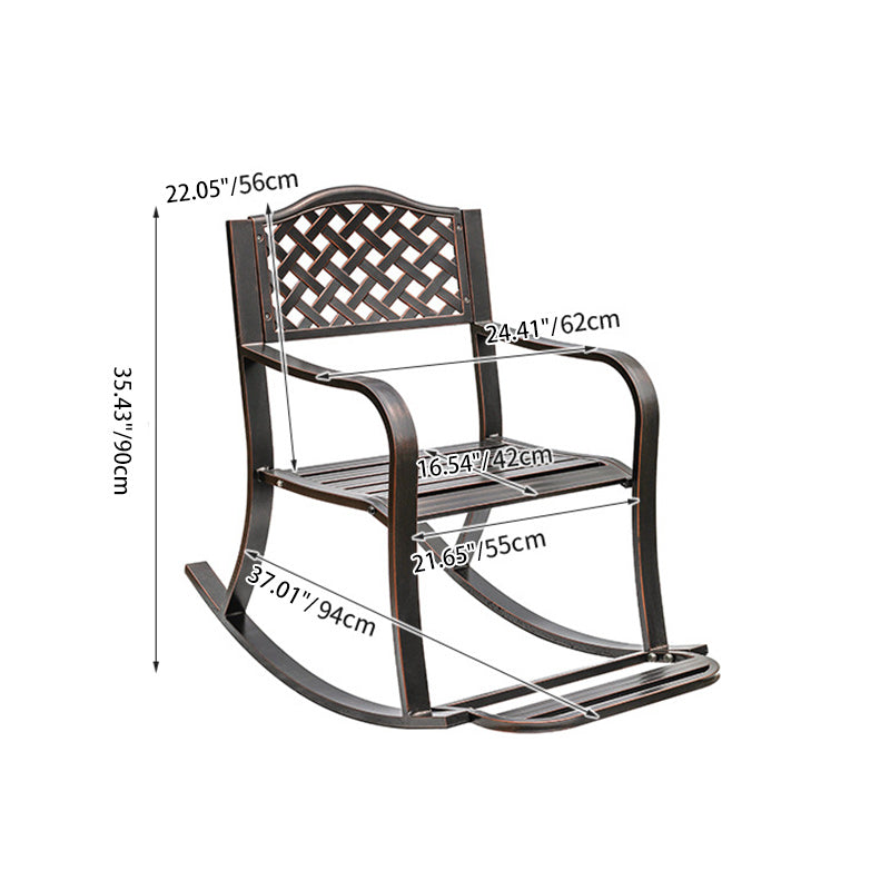 European Waterproof Aluminum Square Floral Rocking Chair