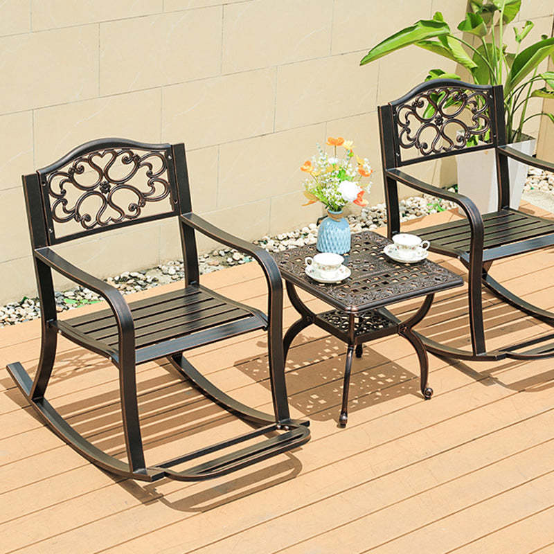 European Waterproof Aluminum Square Floral Rocking Chair