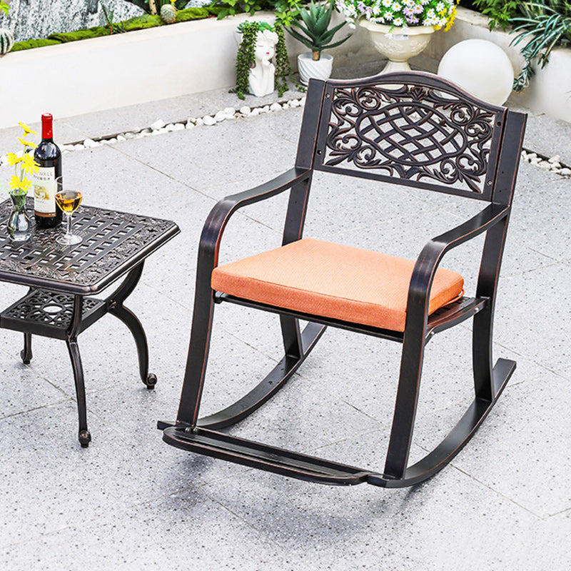 European Waterproof Aluminum Square Floral Rocking Chair