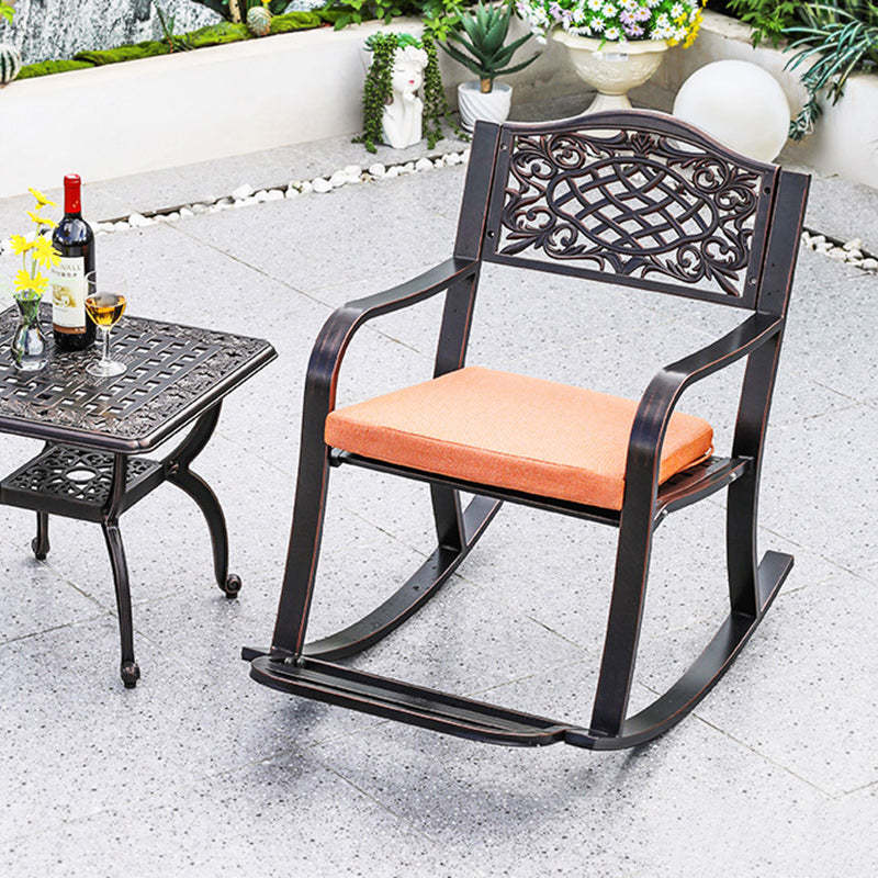 European Waterproof Aluminum Square Floral Rocking Chair