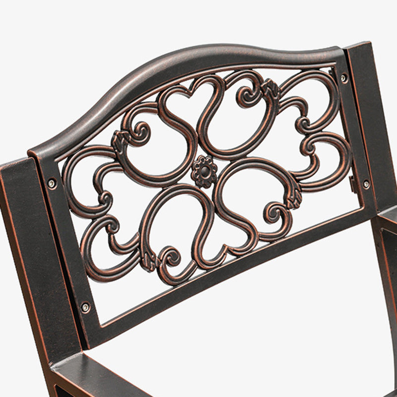 European Waterproof Aluminum Square Floral Rocking Chair
