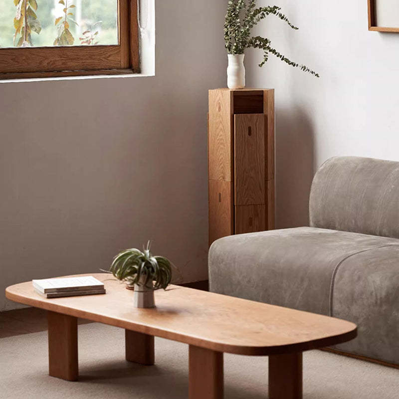 Modern Solid Wood Hexagonal Honeycomb Low Stool