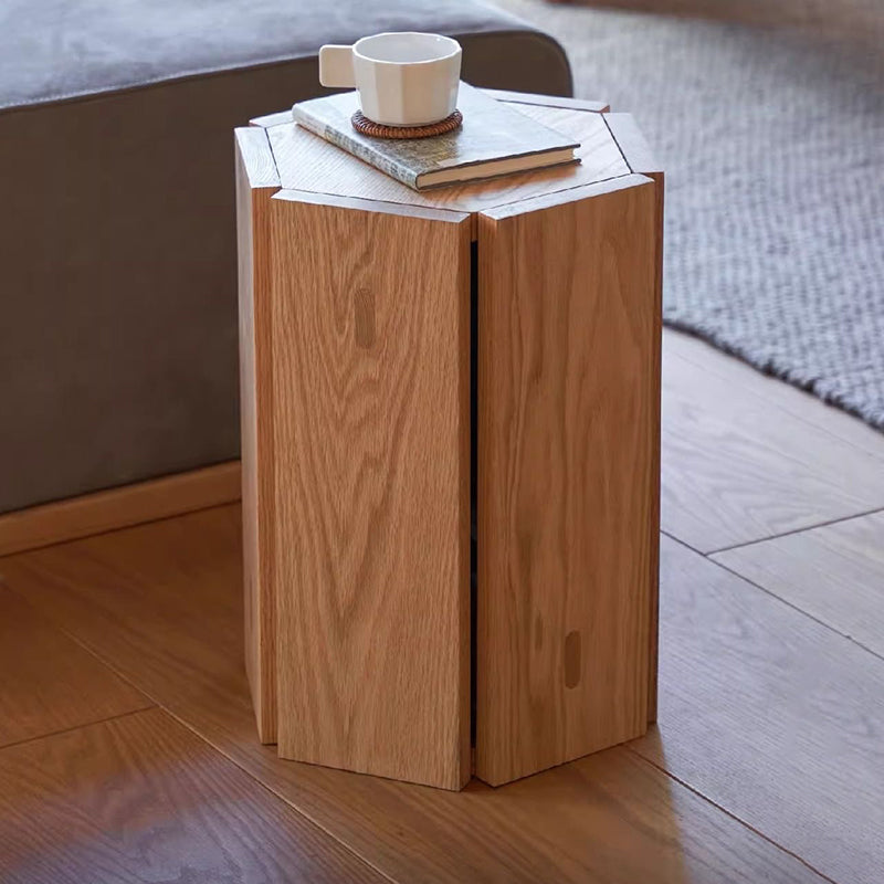 Modern Solid Wood Hexagonal Honeycomb Low Stool