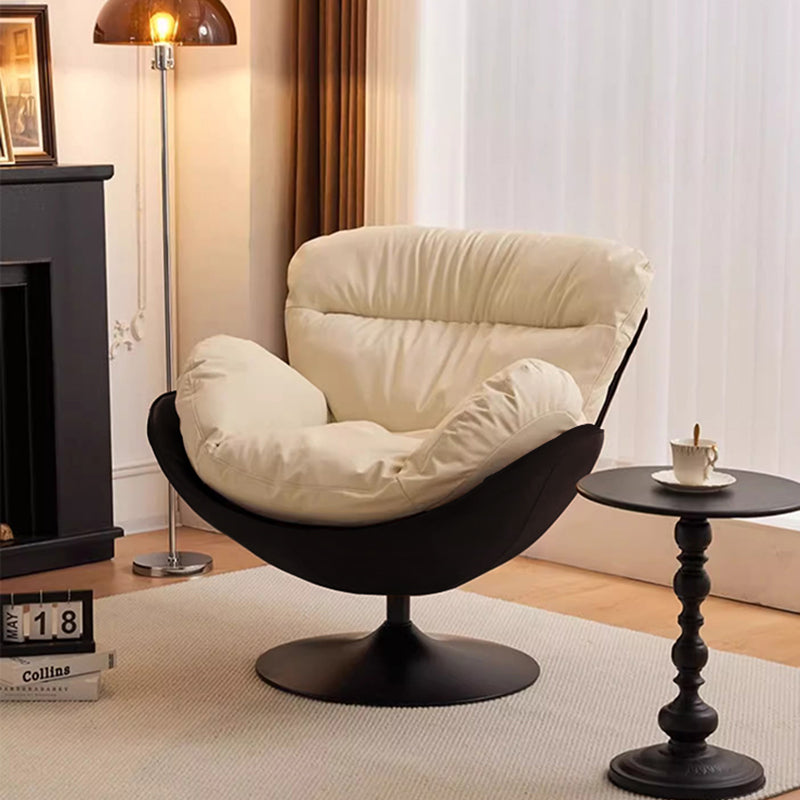 Nordic Leather Swivel Lounge Chair